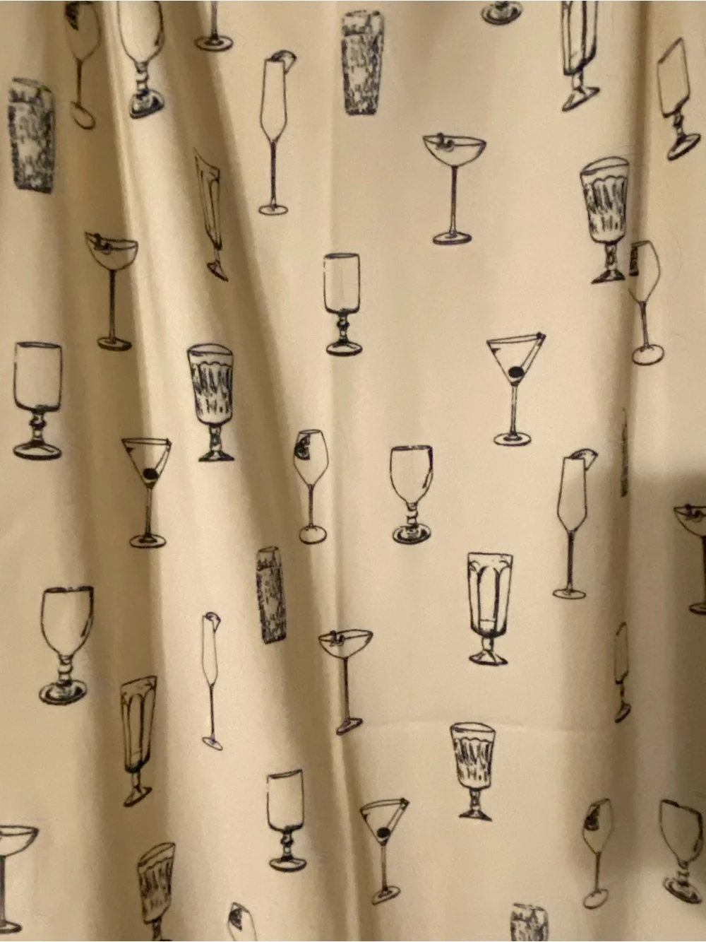 Abercrombie & Fitch Cream Slip Dress with Black Glass Print